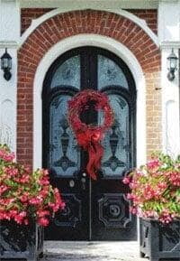 historic door on brick building